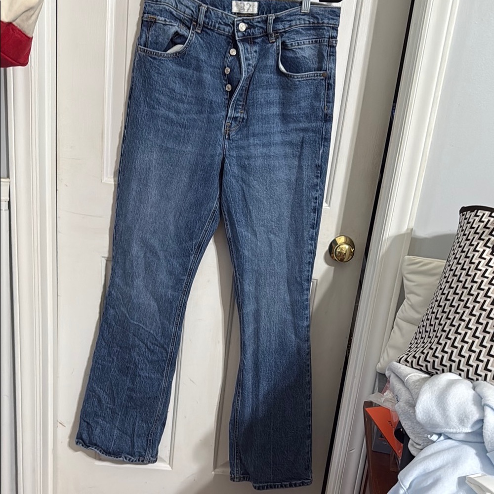 We The Free Blue Flare Wide Leg Jeans